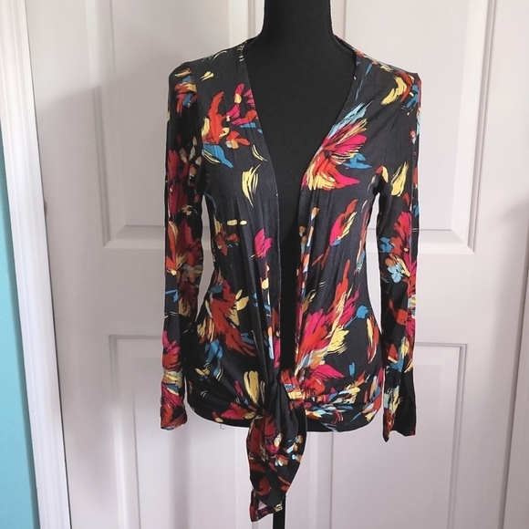 LIZ LANGE color splash open cardigan - Picture 2 of 11